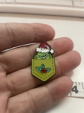 Grinch Christmas Enamel Pin Pocket Hider Hat Backpack Jacket Cute Funny
