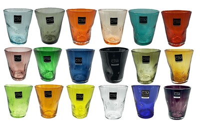 CTM Comtesse - Samoa - 18 Wassergläser h cm 10 - 18 Farben - sortiert