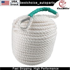 1/2"x100' Twisted Nylon Anchor Rope Three Strand Marine Boat Dock Mooring Line