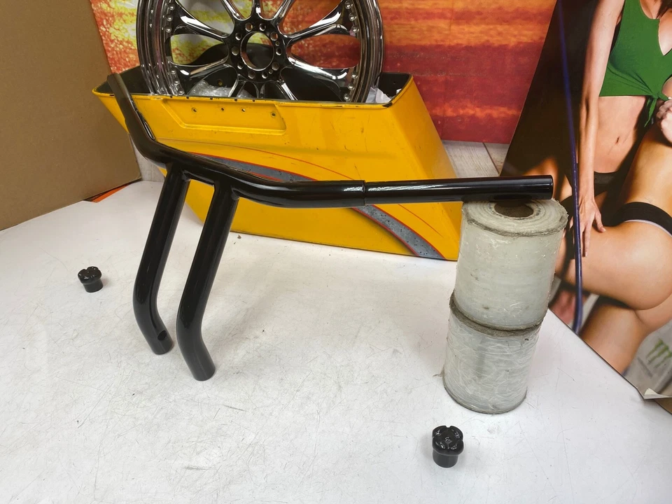 Черные T-образные рули 90–25 Harley Dyna Softail Sportster 8 дюймов 1,25 дюйма M8 - Изображение 3 из 4