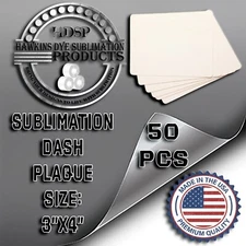 50ea 3"x4" Aluminum Sublimation Dash Plaque Blanks