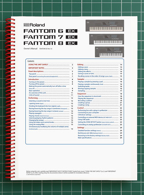 Roland Fantom 6 EX   7 in 1 Owners Manual User Reference   510 Pages   USA Made
