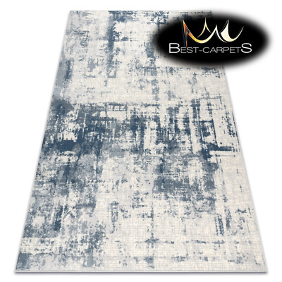 ERSTAUNLICHE NATÜRLICHE WOLLTEPPICHE NAIN Vintage beige/marineblau exklusiv modern abstrakt
