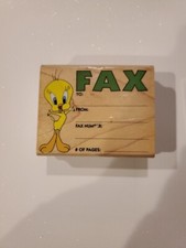 Tweety Bird Fax Stamp Looney Tunes Wood Block Red Rubber Stampede A1992E
