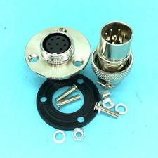 2PC GX16 Reverse Gold-plated flange 8-pin Aviation Plug Socket Connector Chassis