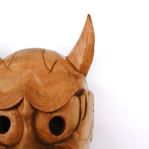 Japanese Wooden HANNYA Mask Vintage Demon ONI NOH Monster Interior MSA059 - Picture 11 of 23