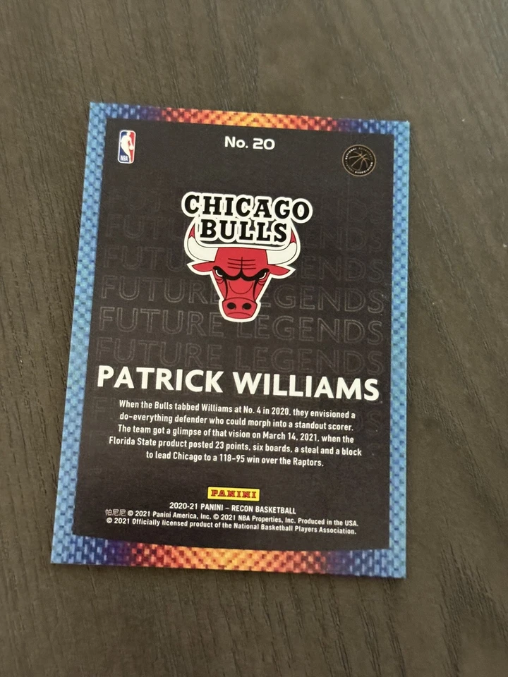 2020-21 Panini Recon Future Legends Insert #20 PATRICK WILLIAMS Rookie Card RC - Image 2 of 2