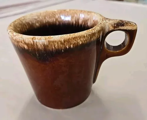 Vintage Hull USA oven Proof Brown Drip Glase Coffee Cup