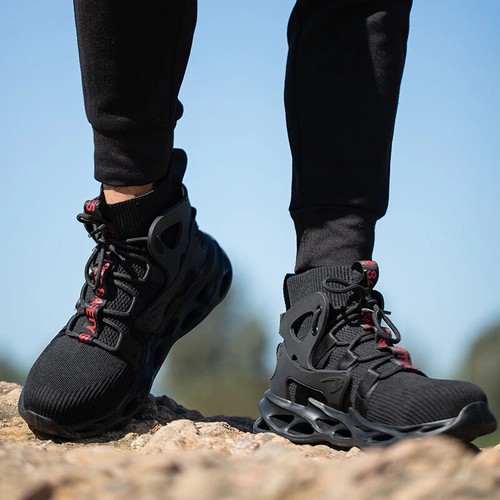 Scarpe antinfortunistiche uomo punta acciaio da lavoro outdoor indistruttibili antiforatura sneakers - Foto 4 di 8