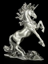 Einhorn Figur aus Zinn mit Schmucksteinen - Veronese Fantasy