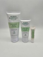 Mario Badescu Skin Care Trio, Body Scrub, Hand Cream, Lip Balm SEALED