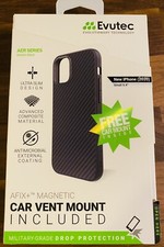 Funda protectora Evutec iPhone 12 Mini - AER negra carbono y montaje en coche serie AER