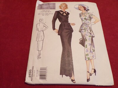 VOGUE VINTAGE 1947 DESIGN #2495 - LADIES PEPLUM DRESS & BELT PATTERN 12-16 FF | eBay VOGUE VINTAGE 1947 DESIGN #2495 - LADIES PEPLUM DRESS & BELT PATTERN 12-16 FF | eBay