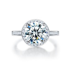 .925 Sterling Silver Round Halo Cz Wedding Band Engagement Ring Size 3-12 TYR009