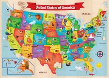MasterPieces USA Wood Map 44 Piece Jigsaw Puzzle