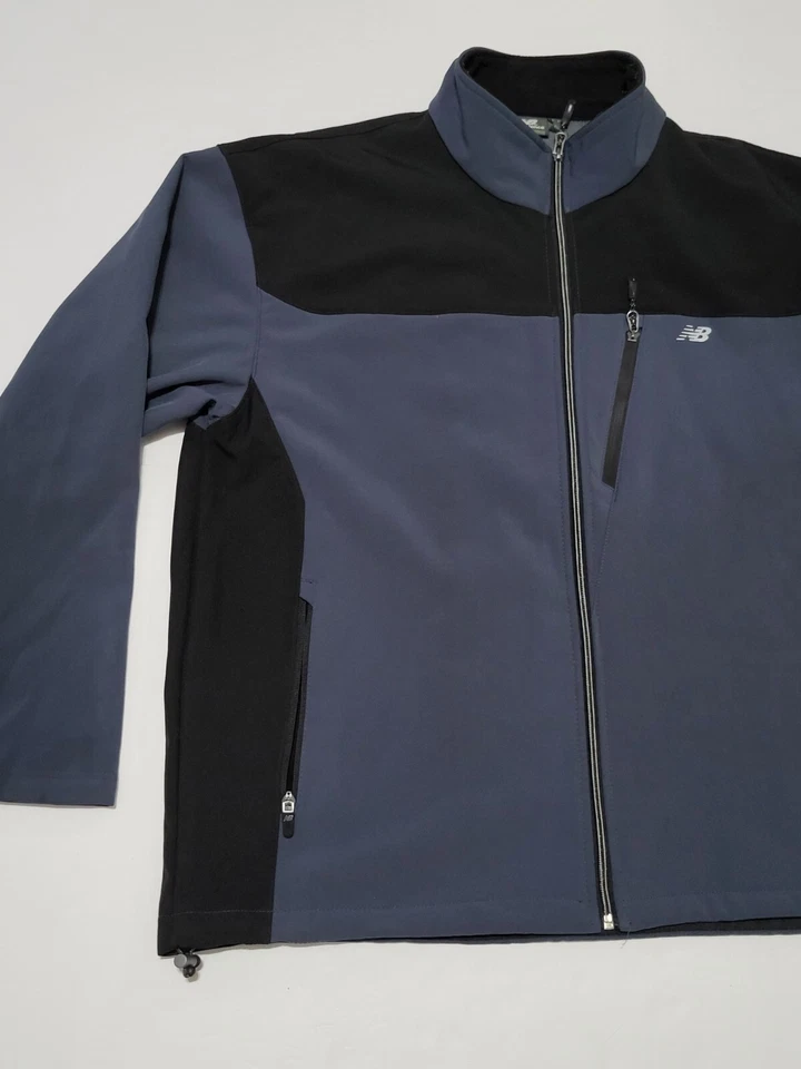 (#C) New Balance Jacket Men’s Blue/black Size XL Fleece Lined Coat Full Zip  - Image 2 of 4