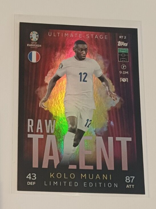 LIMITED EDITION RAW TALENT KOLO MUANI TOPPS MATCH ATTAX UEFA EURO 2024 Card