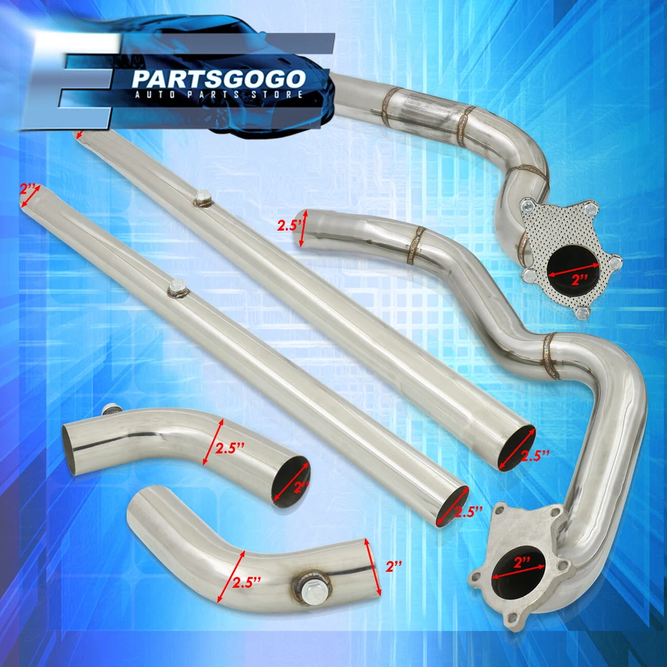 For 94-97 Ford Mustang 3.8L V6 S/S Manifold T25/T28 Twin Turbo Pipe Foto 4 de 4