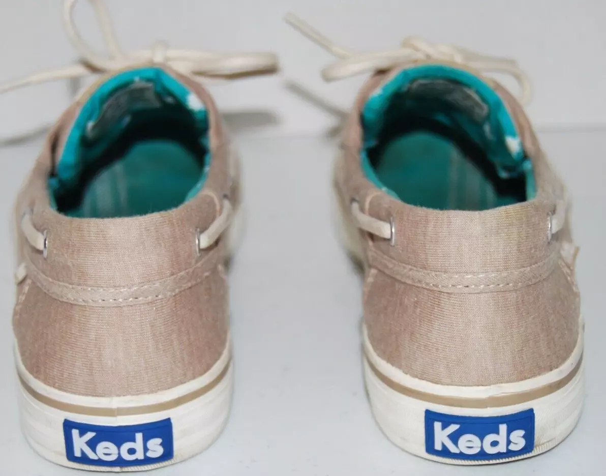 Women s KEDS Baybird Size 6.5 Beige WF52243 Boat Style Sneakers Shoes Pre Own