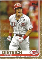 2019 Topps Update Derek Dietrich Gold 1444/2019 Cincinnati Reds