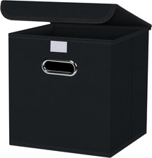 Fabric Storage Cube Bins with Lids Closet Organizers Collapsible Storage Bins Ba