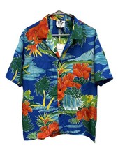 Hilo Hattie Men Shirt Vintage Tropical Hibiscus Floral Hawaiian XL Button Up