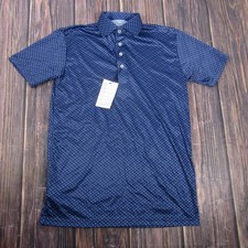 Collars  Co Polo Shirt Mens Small Blue Geometric Dress Collar Golf Performance