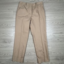 Zara Women's Dress Pants High Waisted Cuffed Hem Tan Beige Size Large