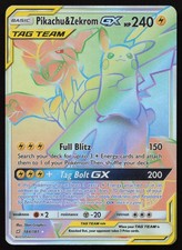 Pikachu & Zekrom GX 184/181 Rainbow Rare Team Up Pokemon Tag Team English NM