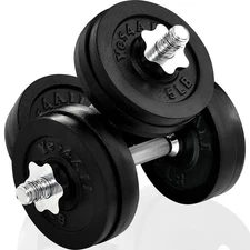 Yes4All Adjustable Dumbbell Set with Weight Plates/Connector - Exercise & Wor...
