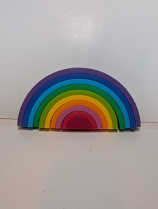 Rainbow Montessori Toy Stacking Nesting 10 Piece Flexible Plastic Developmental