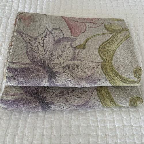 2 Magaschoni Home Floral LINEN Throw Pillow Covers 23.5x23.5 Set Purple green - Picture 9 of 10