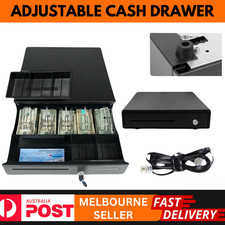 Secure Cash Drawer POS Till Box 5 Bills 5 Coins Manual Locking