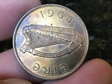 1968 IRELAND Large Penny 30.9 mm, Good Luck, Irish Large Cents, 1 Coin