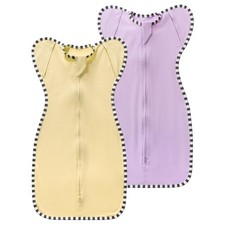 Baby Transition Swaddle 2-Pack, 100 Cotton Newborn Sleep Sack with 2-Way Zip...