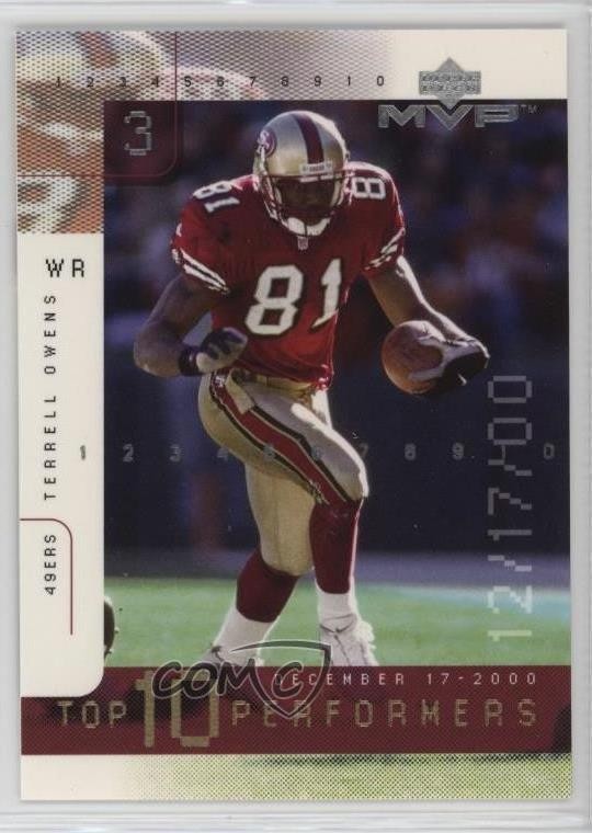 2001 Upper Deck MVP Top 10 Performers Terrell Owens #TOP3 HOF 2k3