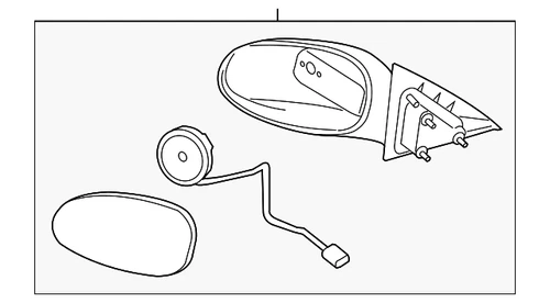 Genuine GM Primed Passenger Side Mirror 20759190