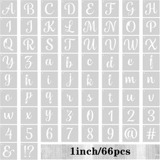 66 PCS 2Inch Letter Stencils for Painting, Reusable Custom Alphabet Number Stenc