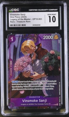 Vinsmoke Sanji (Treasure Rare) graded CGC 10 for sale on eBay