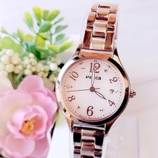 Citizen Wicca Ladies Watch Radio Solar Pink Gold 28mm Authentic Excellent
