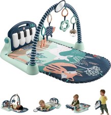 Fisher-Price Baby Playmat Kick  Play Piano Gym: Music, Sensory, Navy Fawn