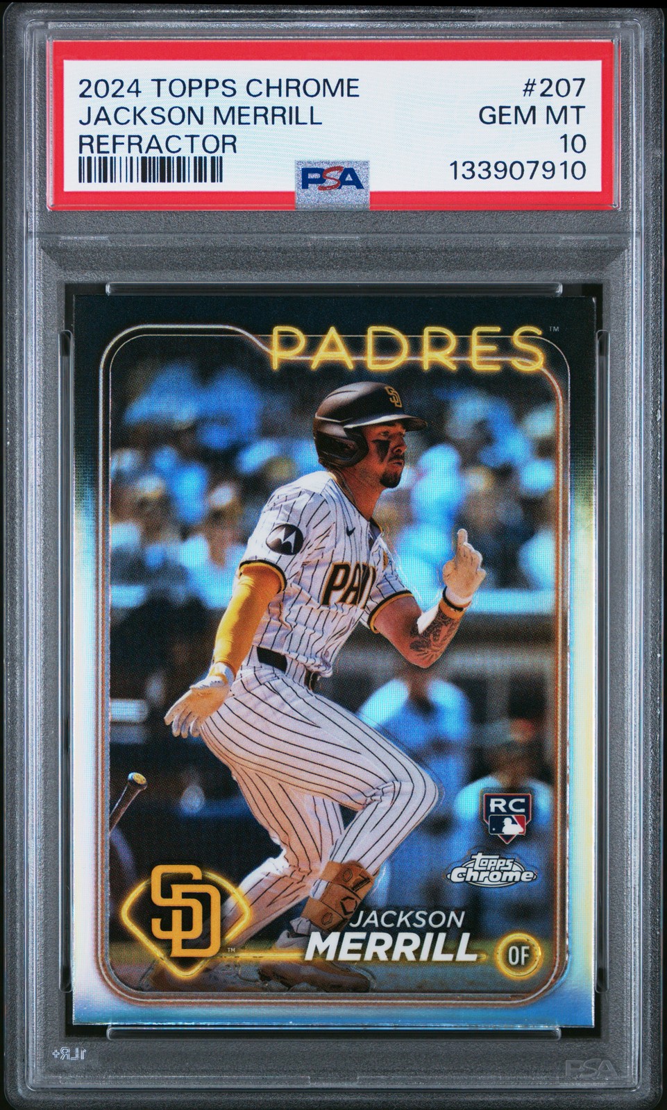 2024 TOPPS CHROME REFRACTOR #207 JACKSON MERRILL PSA 10