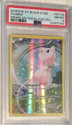 2016 Pokemon XY Black Star PSA 8 Mythical Mew Full Art Holo #XY110