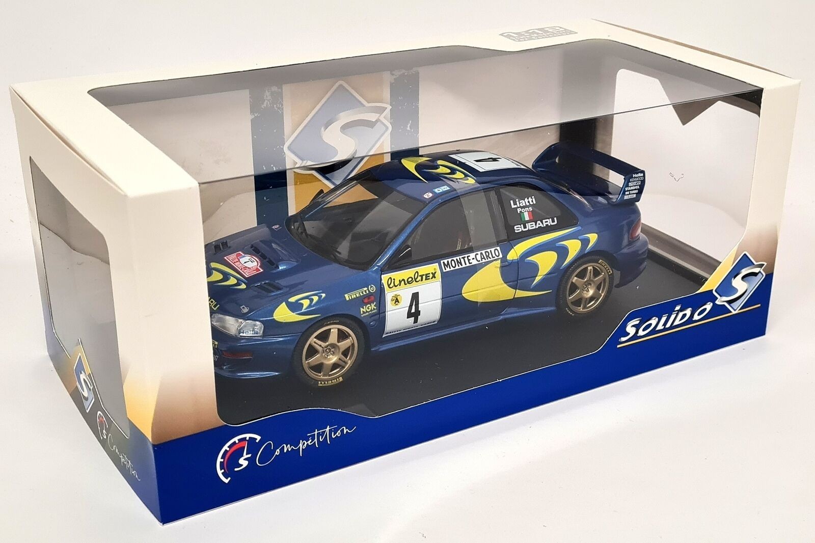 Subaru Impreza 22B WRC Solido 1:18 pour décoration de bureau de passionné automobile Liatti