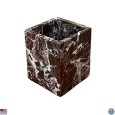 Elegant Rosa Levanto Marble Square Storage Container - Versatile Candle Holder