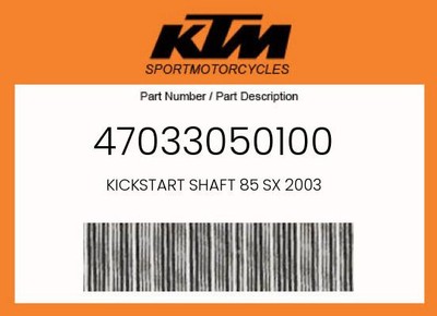 KTM Genuine Kickstart Shaft 85 Sx 2003 - 47033050100