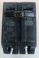 GE THQB2150 50 Amp 120/240V THQB 2 Pole Bolt On Circuit Breaker