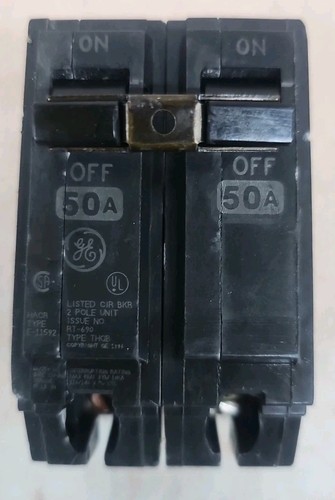 GE THQB2150 50 Amp 120/240V THQB 2 Pole Bolt On Circuit Breaker