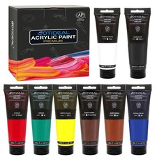 Craft Acrylic Paint Set,8 Primary Colors  120ml,4 oz Rich Pigments Non-Toxic...