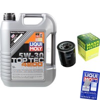 Mann Inspektionspaket 5L Liqui Moly Top Tec 5W-30 FüR Hyundai I10 1.0 1.2 I20